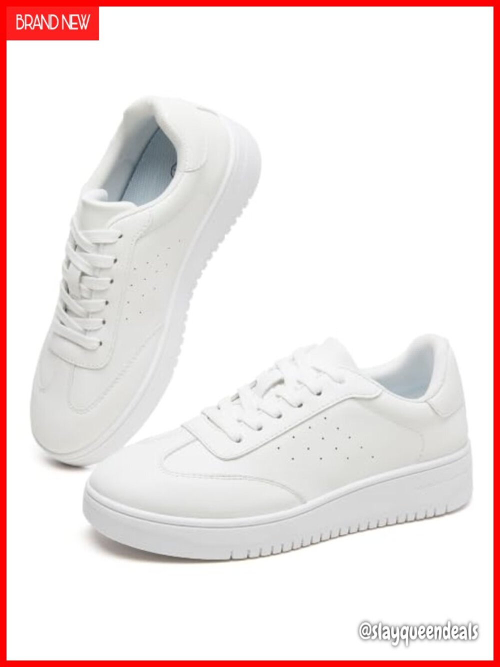Women's Platform Sneakers Breathable PU Leather Slip Resistant Casual Shoes